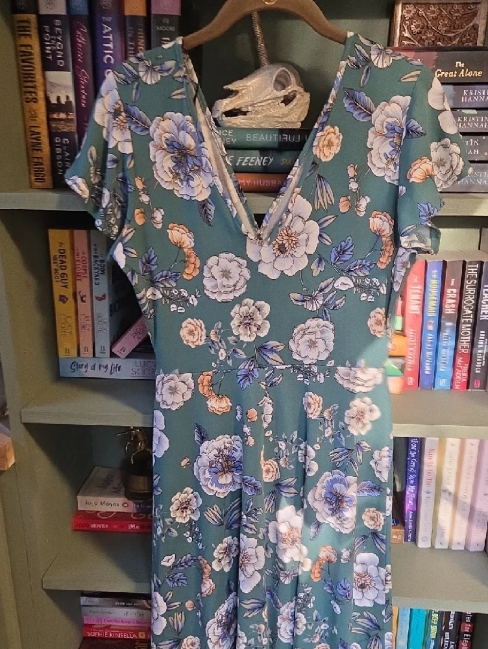 Kaileigh Green Floral Wrap Midi Dress - Picture 4 of 4